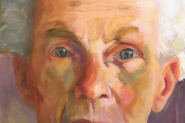Kleurrijk expressief portret van oudere vrouw